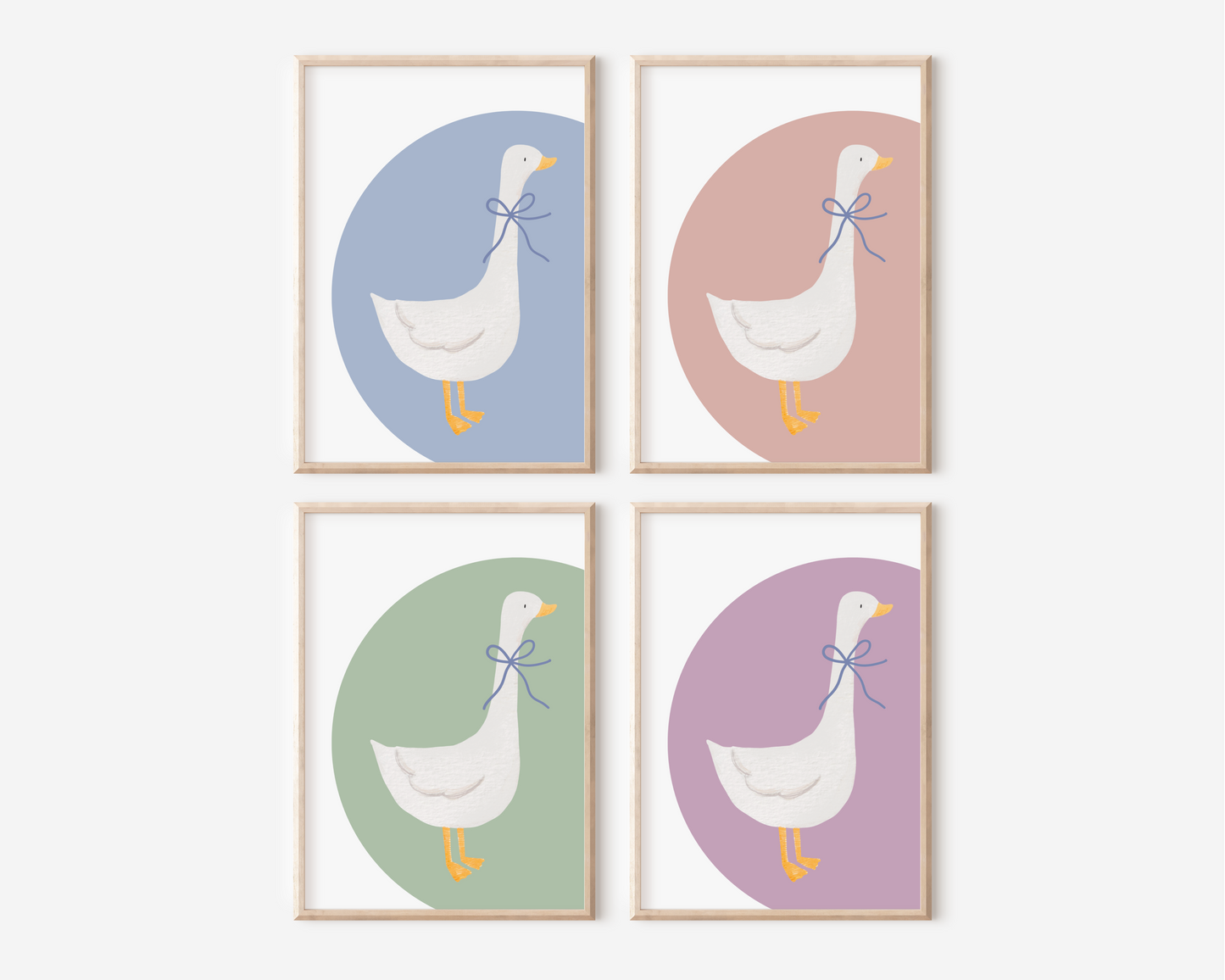 Colorful Goose Wall Art - Cute Nursery Poster for Kids' Room Decor