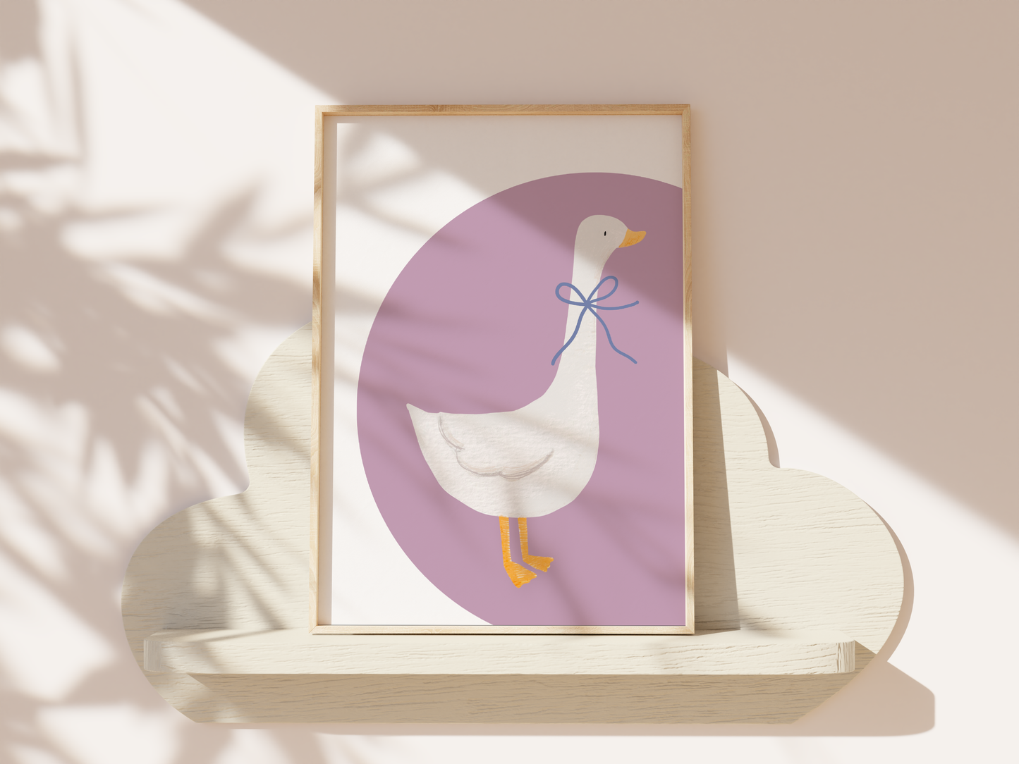 Colorful Goose Wall Art - Cute Nursery Poster for Kids' Room Decor