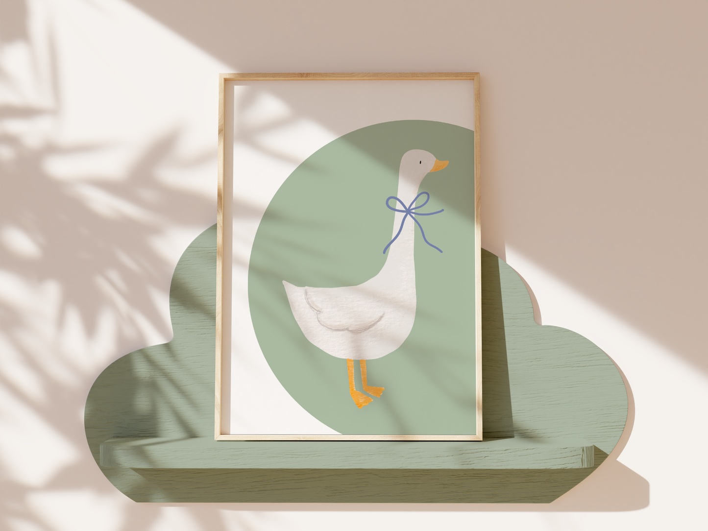 Colorful Goose Wall Art - Cute Nursery Poster for Kids' Room Decor