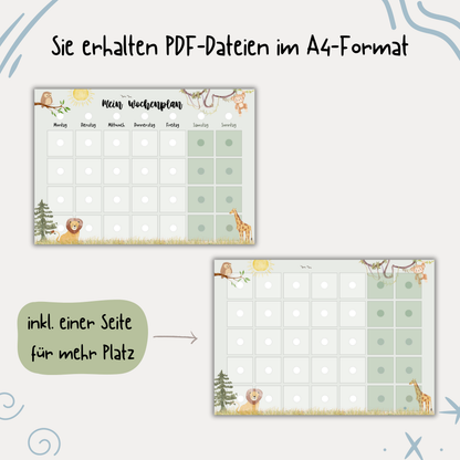 Wochenplan für Kinder zum ausdrucken