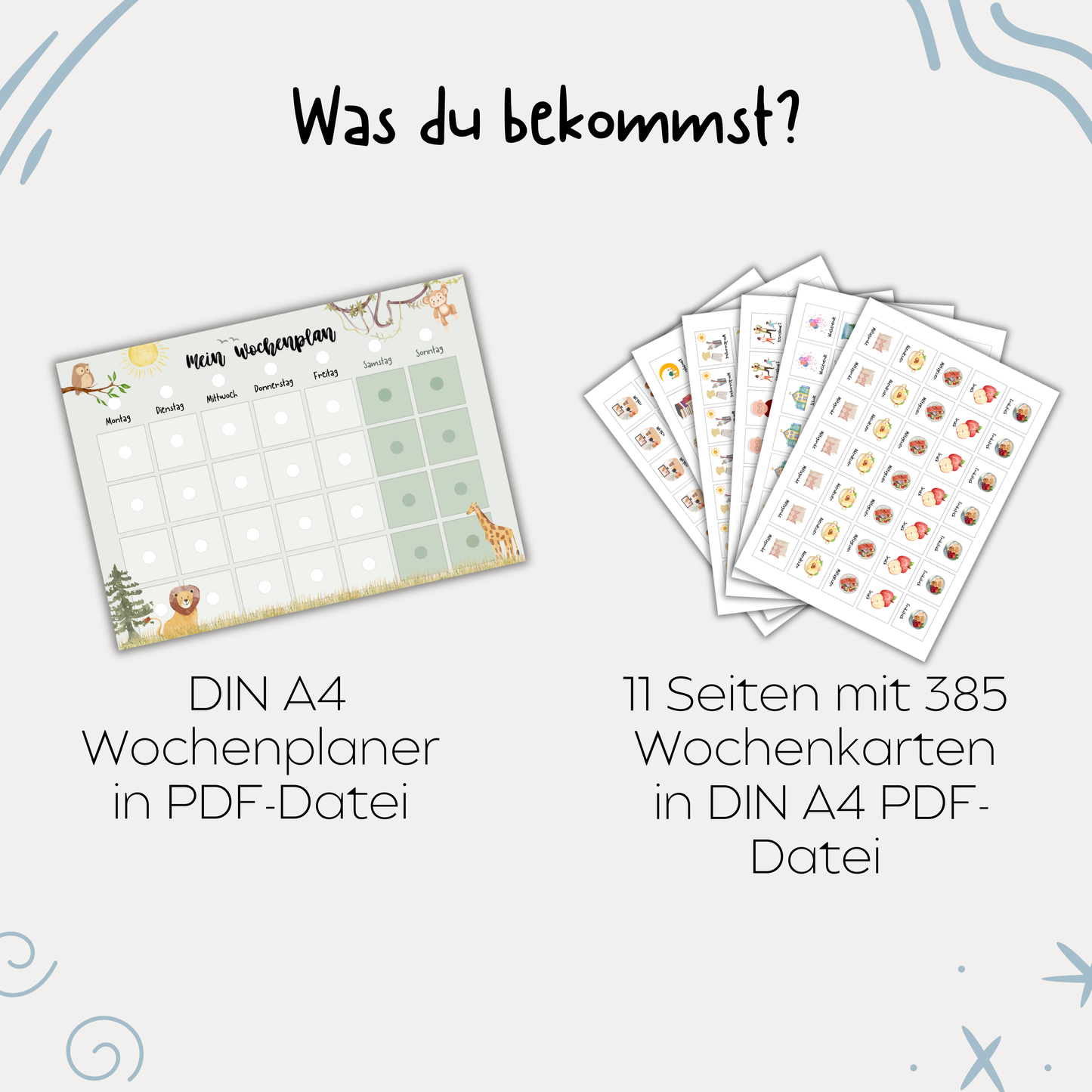 Wochenplan für Kinder zum ausdrucken