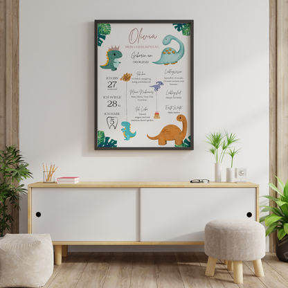 Baby Milestone Card | Dino -Theme