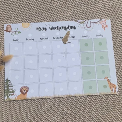 Wochenplan für Kinder zum Ausdrucken